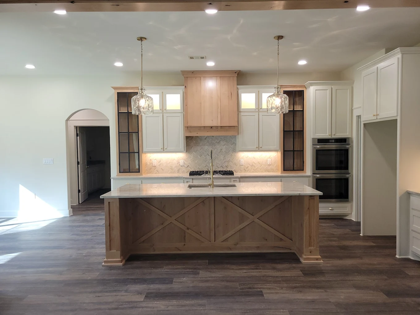 Handcrafted walnut kitchen cabinetry